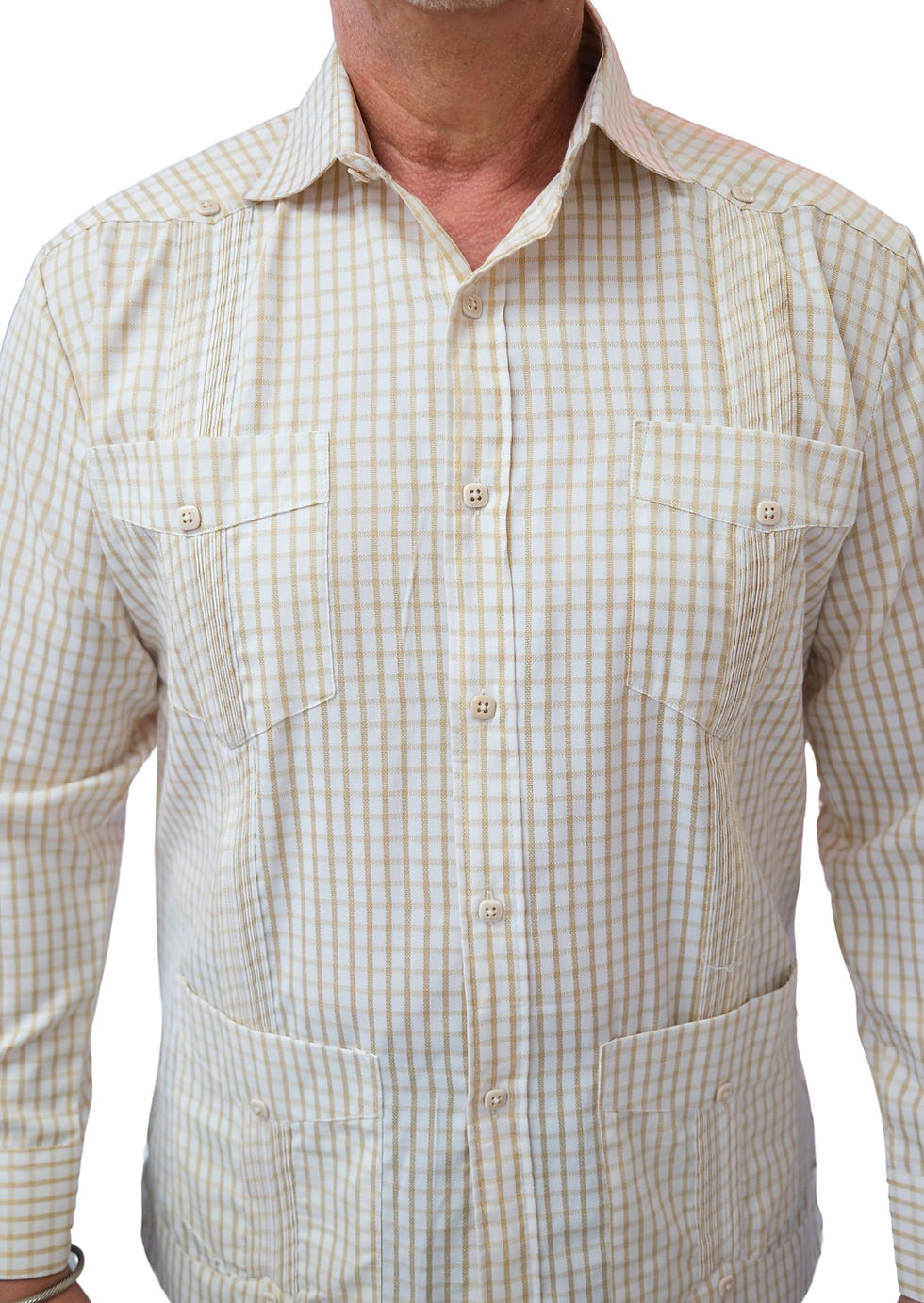 Thumbnail: Pepe & Berta Exclusive Checkered Long Sleeve Guayabera