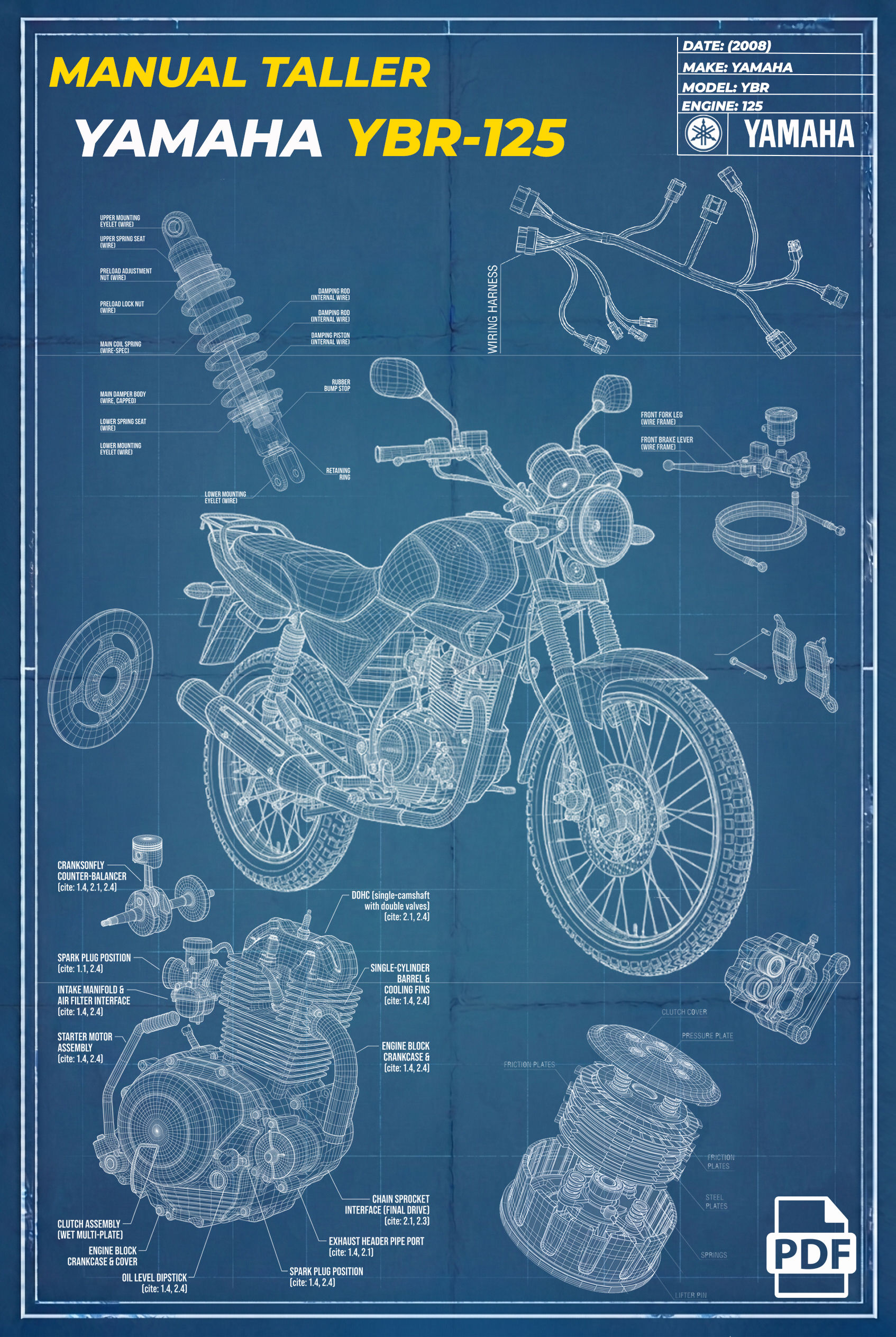 MANUAL TALLER (2008) YAMAHA YBR-125 [ESP]
