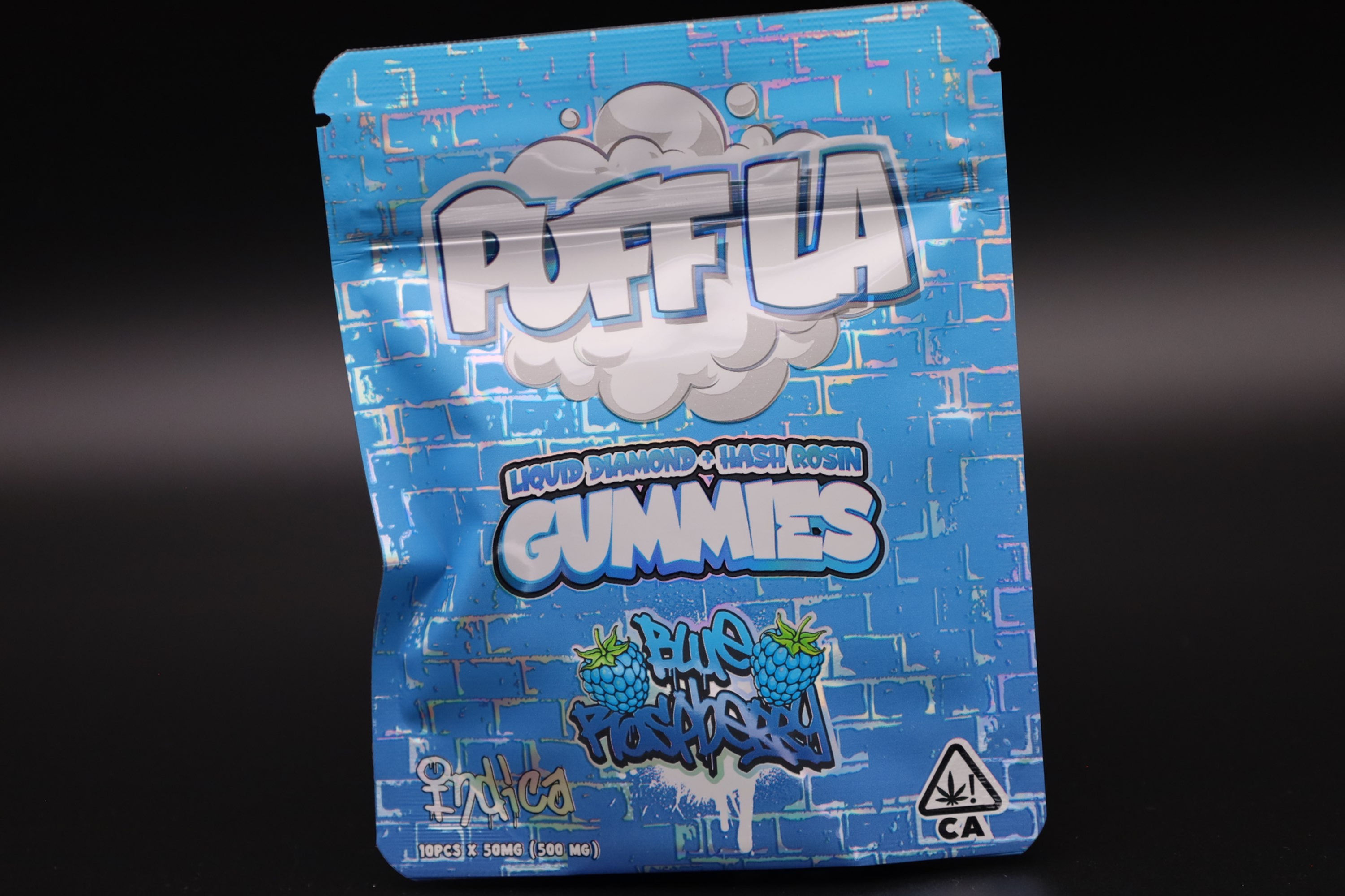 Sticker with Free PUFF LA Liquid Diamond+Hash Rosin Gummies gift 