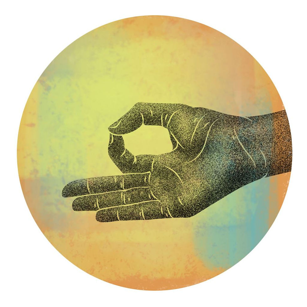 Chin hand gesture for yoga pose