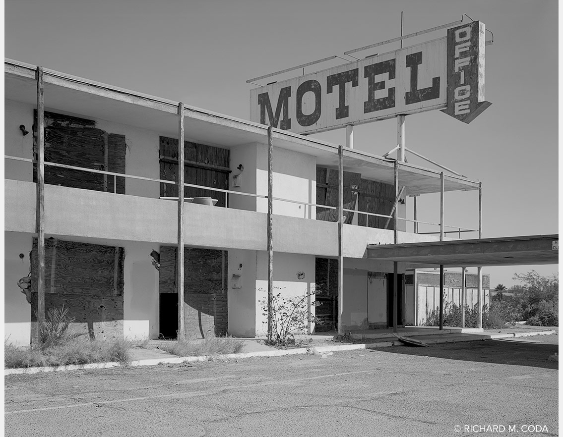 Motel, Salton Sea, CA, ©2008. 8x10" Silver Negative.