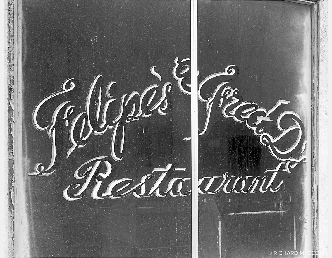 Felipes and FredDs Restaurant, Miami, AZ, ©2009. 8x10" Silver Negative.