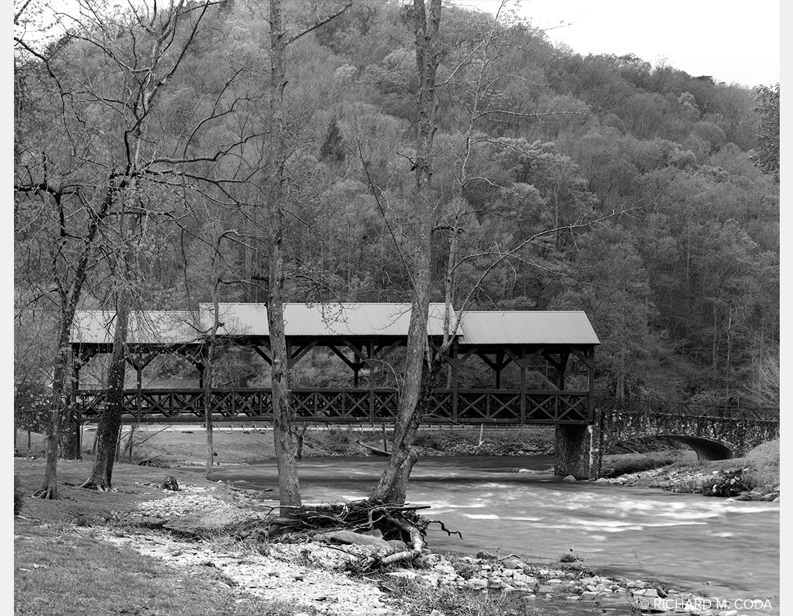 Covered Bridge, Tellico Plains, TN, ©2025. 8x10" Silver Negative. 