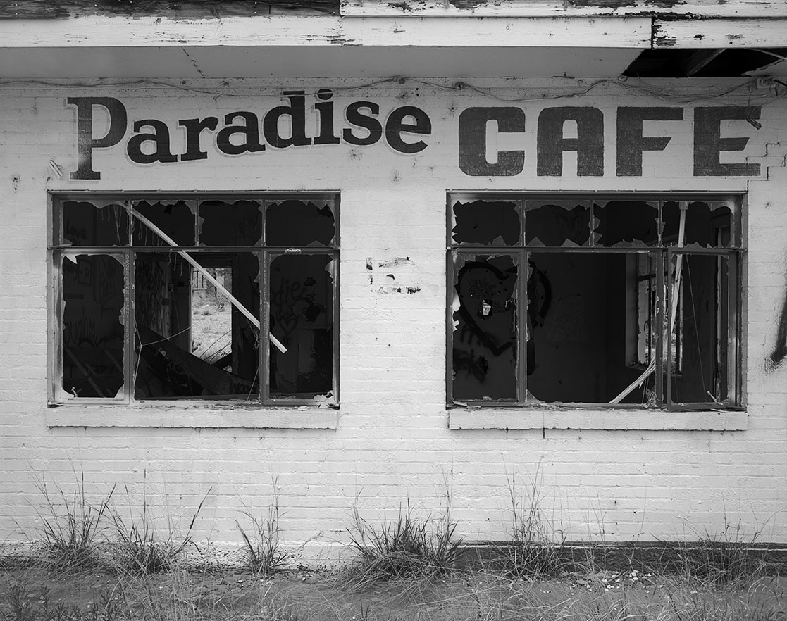 Paradise Cafe, Tucumcari, NM, ©2026. 8x10" Silver Negative.