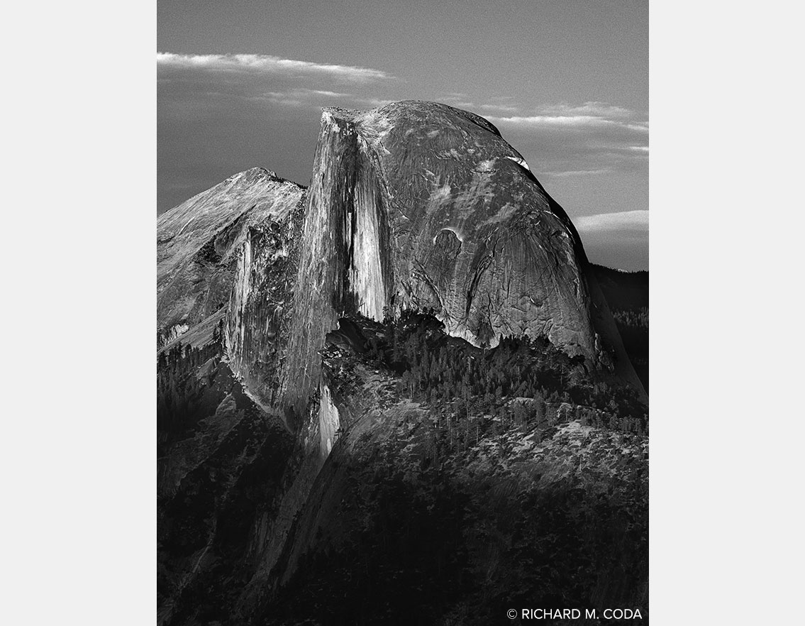 Half Dome from Glacier Pt, Yosemite, CA, ©1989. 4x5" Silver Negative.