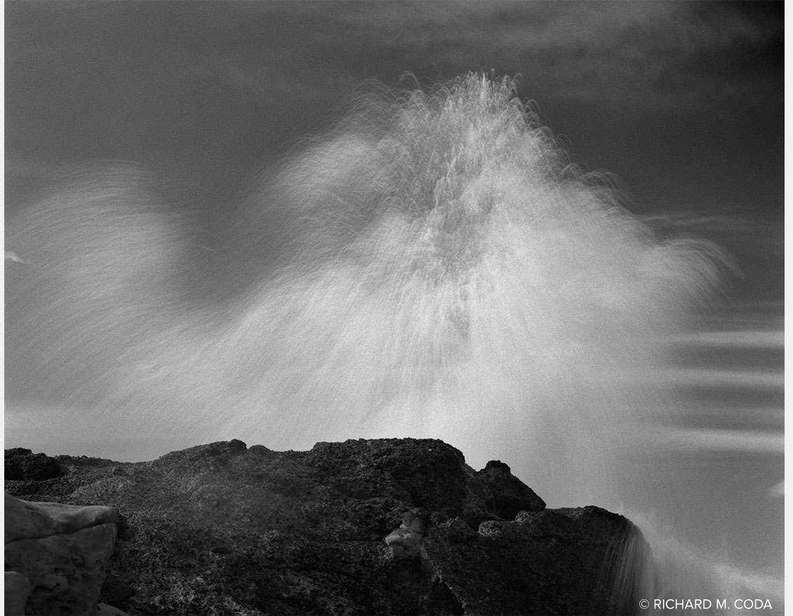 Splash, Pt. Lobos, Carmel, CA, ©1987. 4x5" Silver Negative.