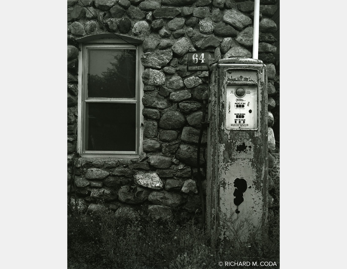 Gas Pump, Zuks, Wanaque, NJ, ©XXXX. 8x10" Silver Negative.