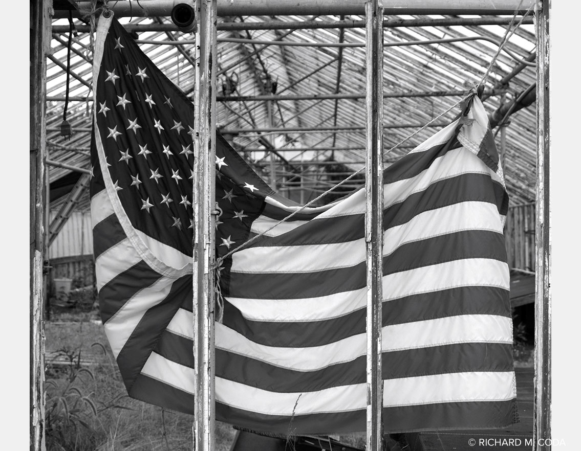 And our flag was still there, October, 2001",Howell, NJ, ©2001. 4x5" Silver Negative from digital capture.