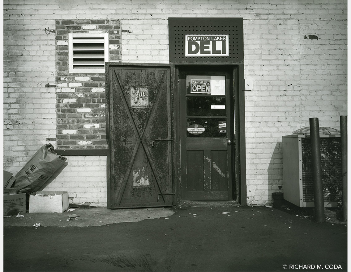 Pompton Lakes Deli, Pompton Lakes, NJ, ©1989. 8x10" Silver Negative.