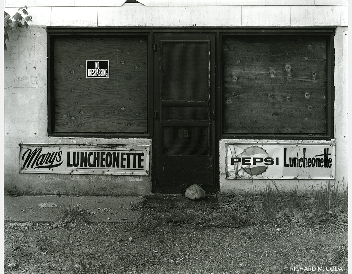 Marie's Luncheonette, Bloomingdale, NJ, ©1985. 8x10" Silver Negative. 