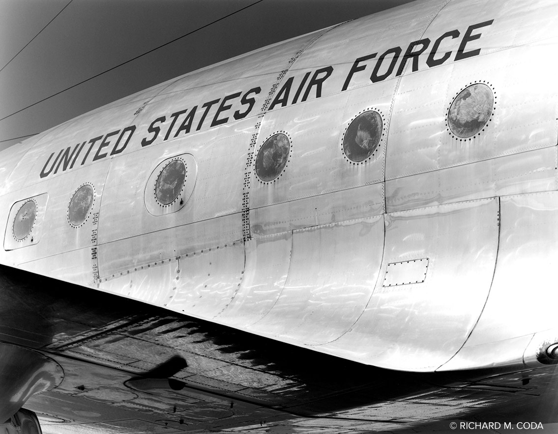 Air Force One, Pima Air Space Museum, Tucson, AZ, ©XXXX. 4x5" Silver Negative.