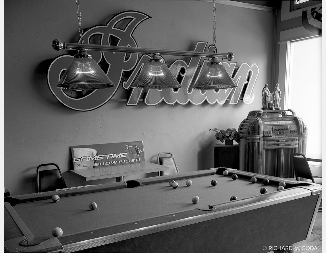 Pool Table, Prescott, AZ, ©2009. 8x10" Silver Negative.