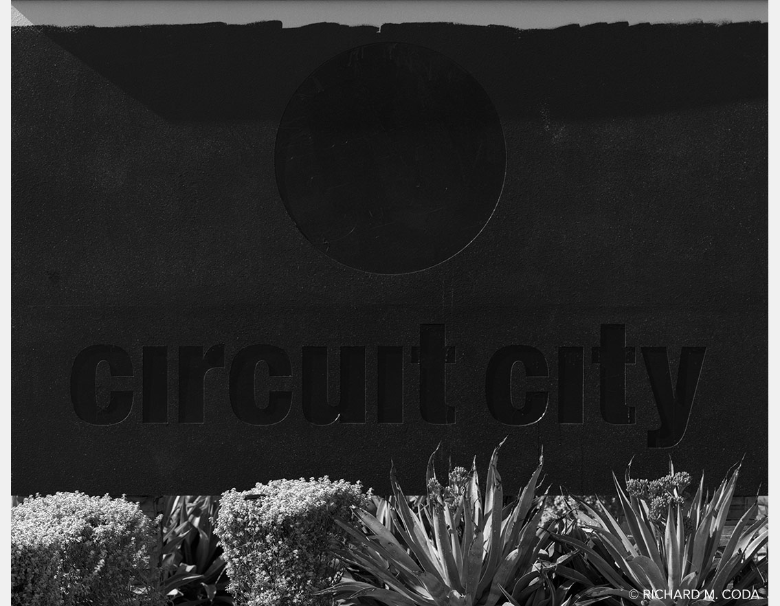 Circuit City, Phoenix, AZ, ©2009. 4x5" Silver Negative.