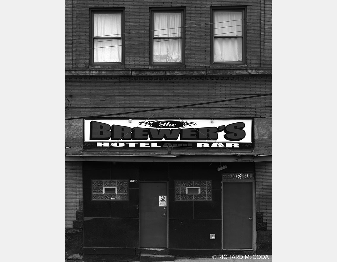 Brewers Hotel, Pittsburgh, PA, ©2014. 4x5" Silver Negative.