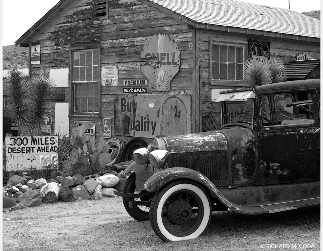 Last Gas, Hackberry, AZ, ©2008. 8x10" Silver Negative.