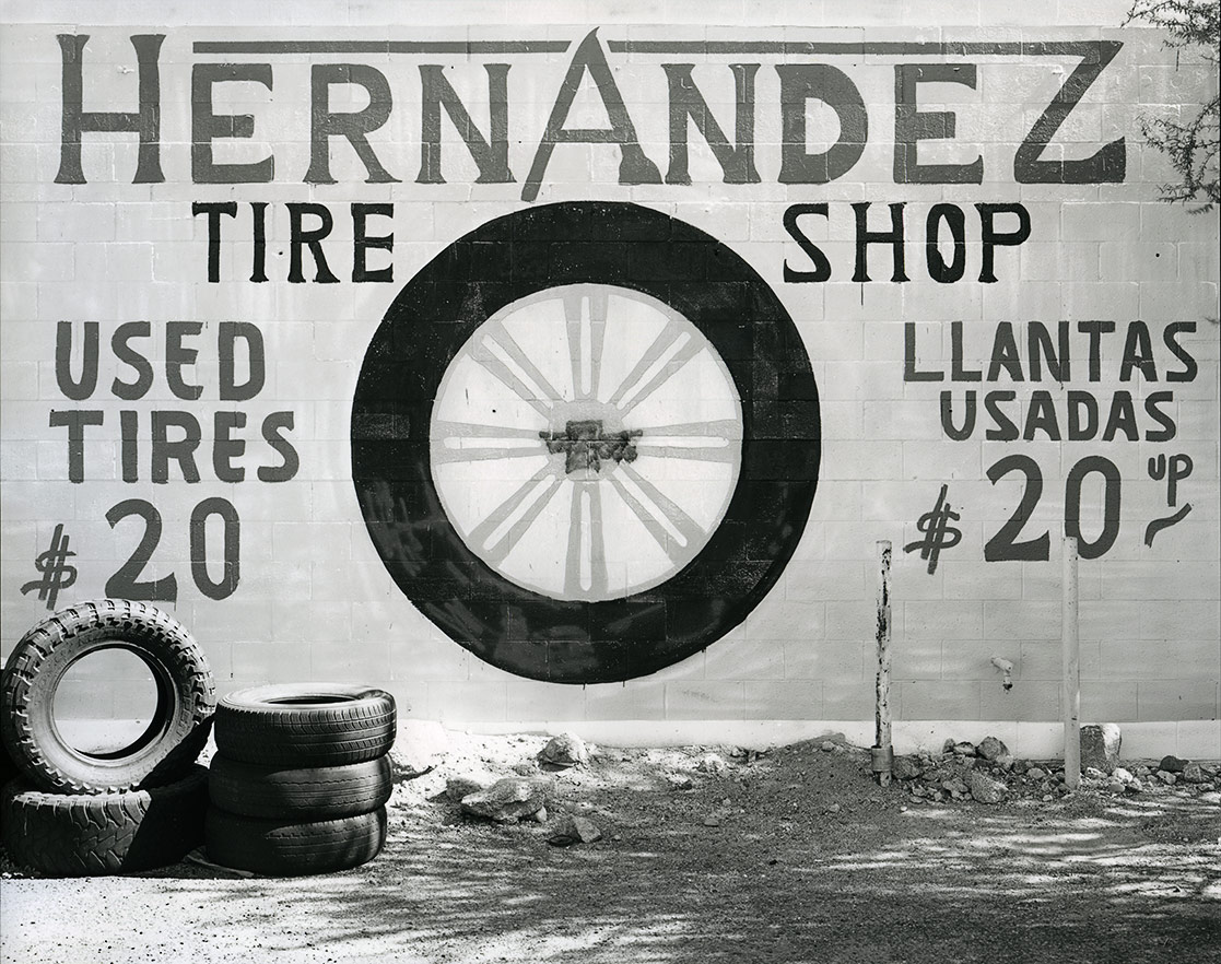 Hernandez Tire Shop, Phoenix, AZ, ©2019. 8x10" Silver Negative.
