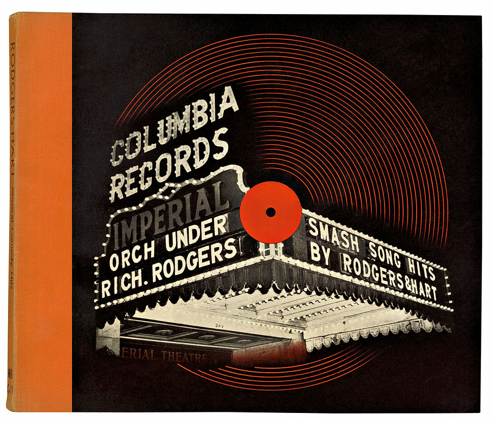 Vintage album cover with marquee reading "Columbia Records" and "Imperial Orch Under Rich. Rodgers." Features a stylized orange record design.