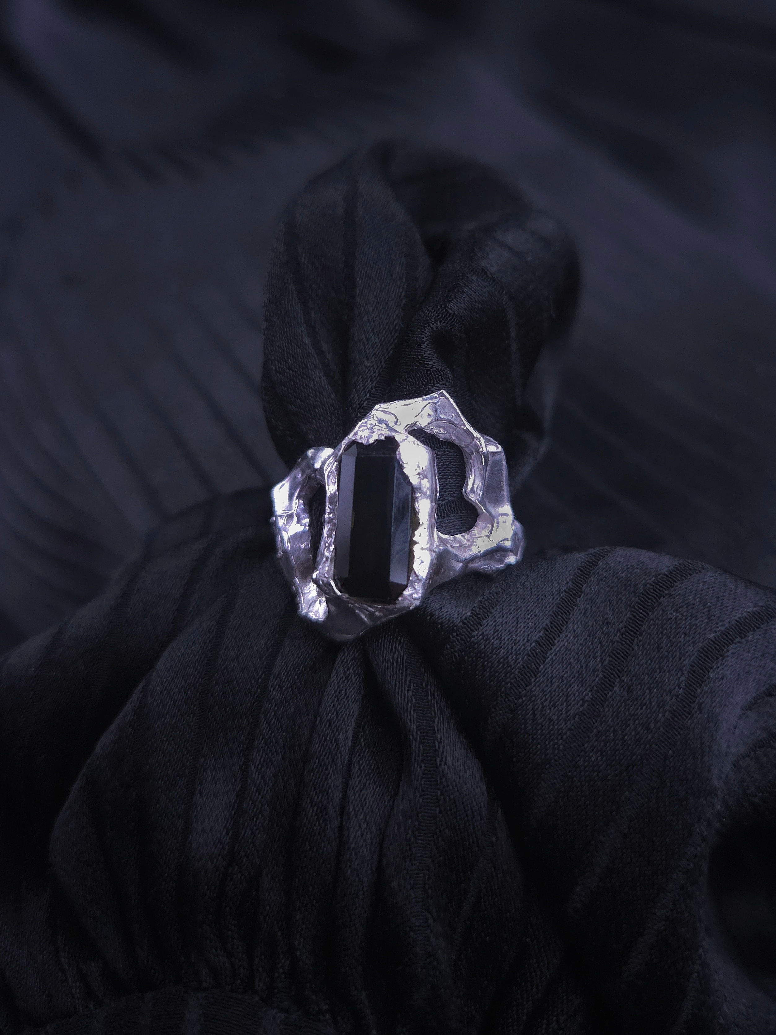 Bague Midori en argent et tourmaline / fait main 