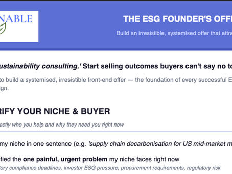 Free Download: The ESG Founder's Offer Builder Checklist