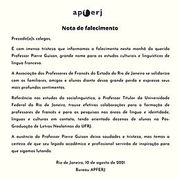 Nota de Falecimento