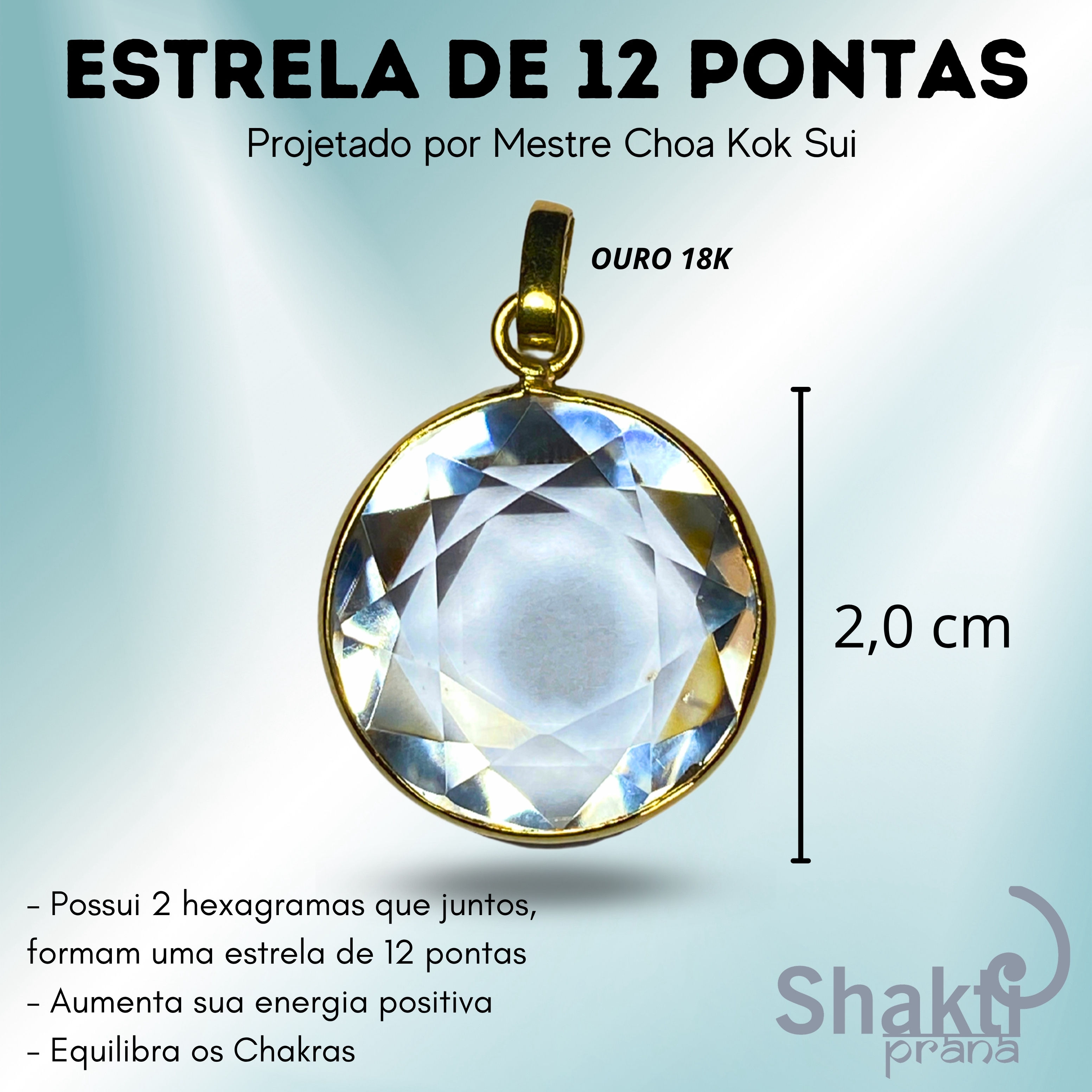 Estrela de 12 pontas - MCKS - Ouro - 2cm