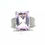 Thumbnail: Rare color 7ct Amethyst with White Topaz in Sterling Silver ring