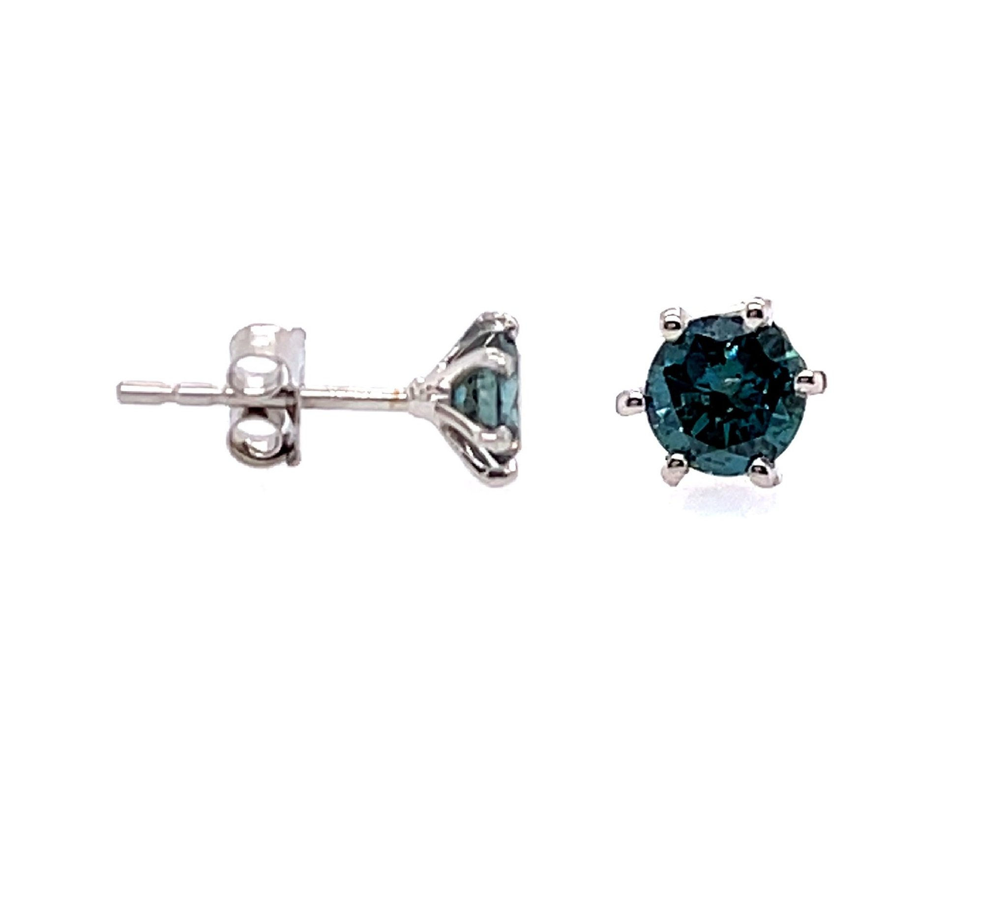 1ctw Blue Diamond Stud Earrings