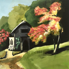 Autumn Sun catches the cottage