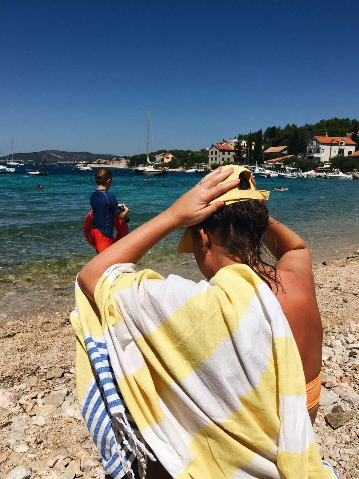 Pestemal Villefranche Gul Blå strand Kroatia