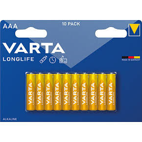 סוללות Varta Longlife (AAA) 10 יחידות