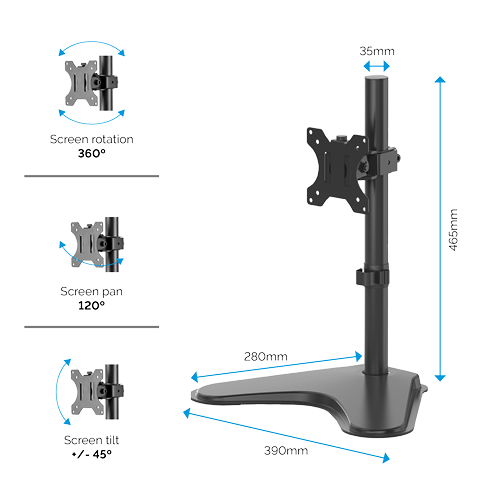 תמונה ממוזערת: Fellowes Seasa Single Monitor Arm זרוע למסך