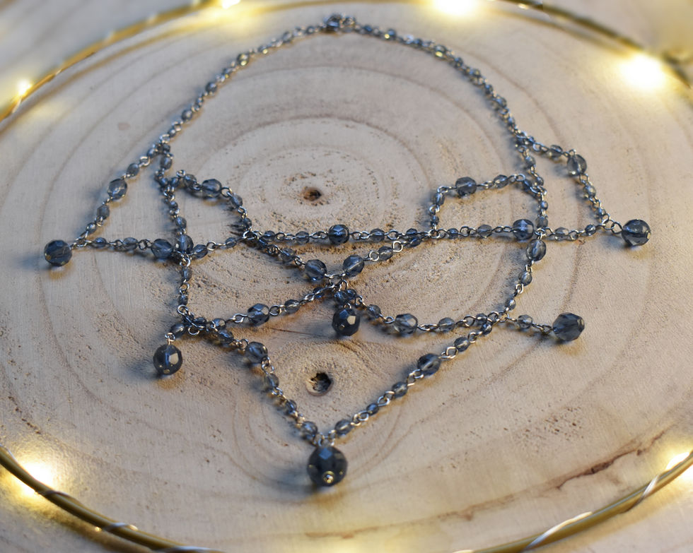 Blue beads layered necklace