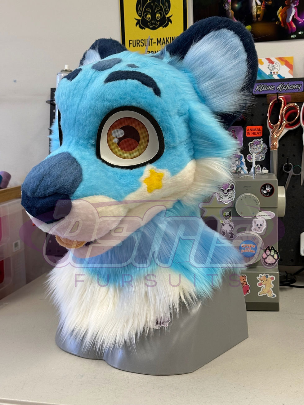 Souskei the Snow Leopard - Head Only