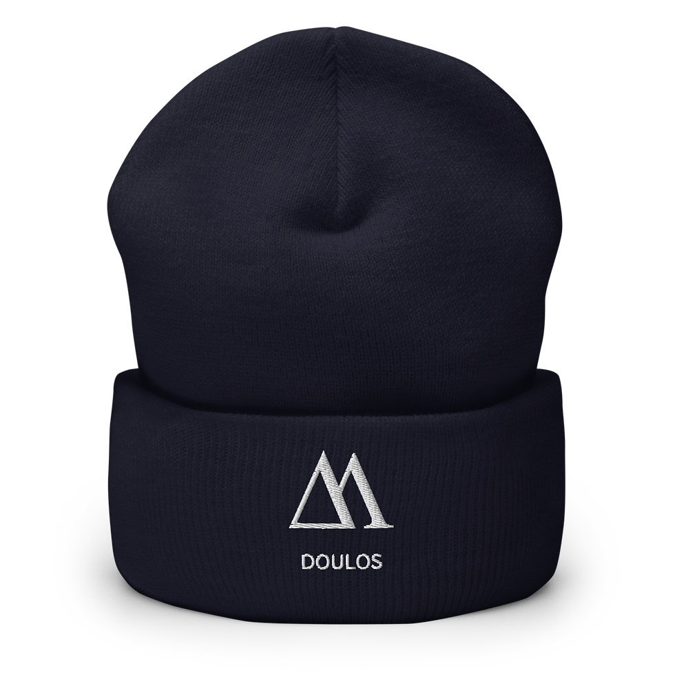Thumbnail: Doulos. Beanie with Greek Letters White Embroidery