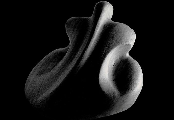 Eve - Sculpture en bois d'olivier - 17x17 cm