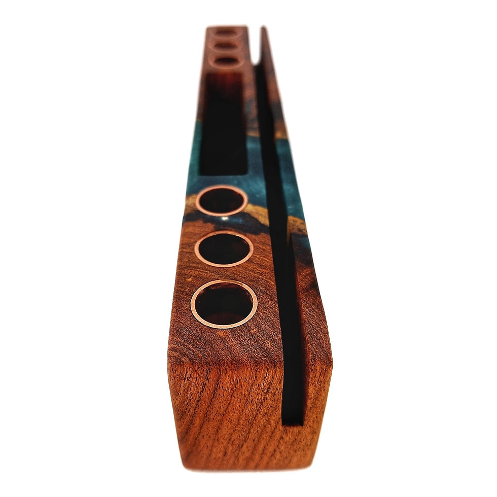 Thumbnail: Emerald Desk Organizer with Copper Inlay other side
