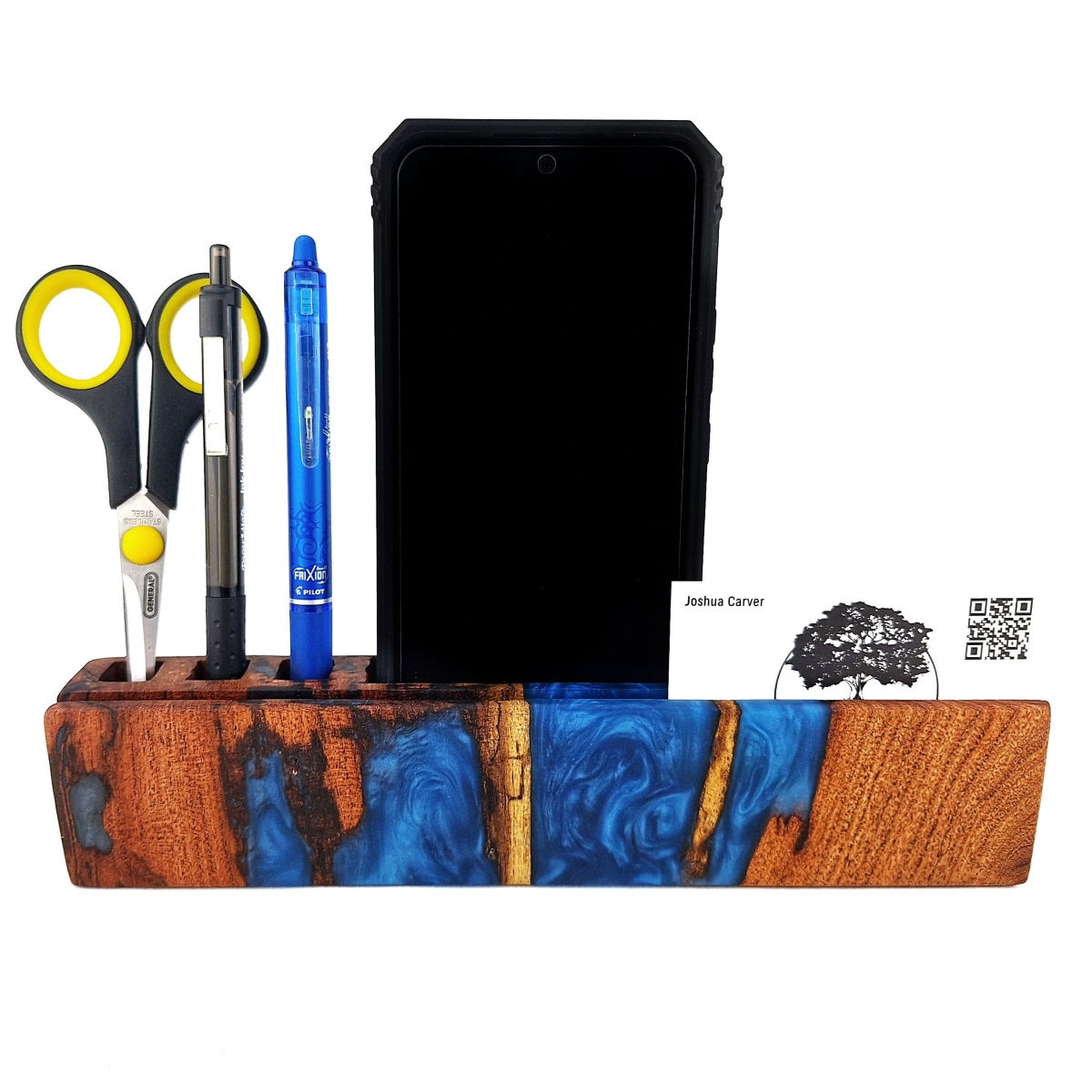 Mesquite & Ocean Blue Desk Organizer front