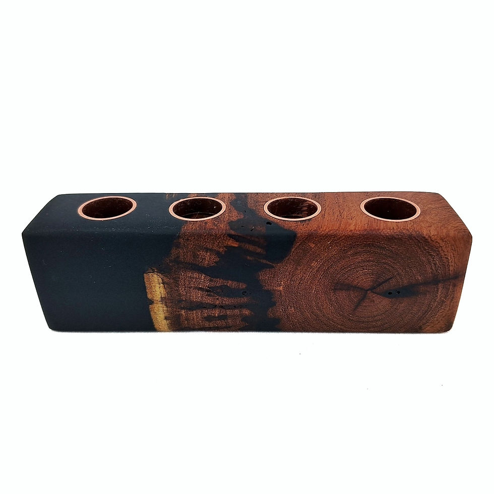 Thumbnail: Black Business Card Display with Copper Inlay back