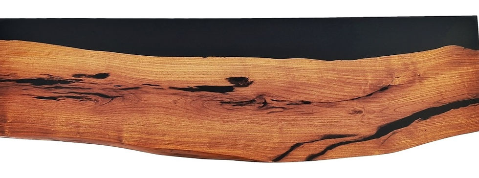 Stunning black epoxy and live edge bench