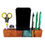 Thumbnail: Emerald Desk Organizer with Copper Inlay back full
