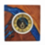 Ocean Blue and Brass Desk Clock front