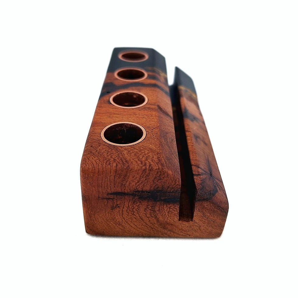 Thumbnail: Black Business Card Display with Copper Inlay side