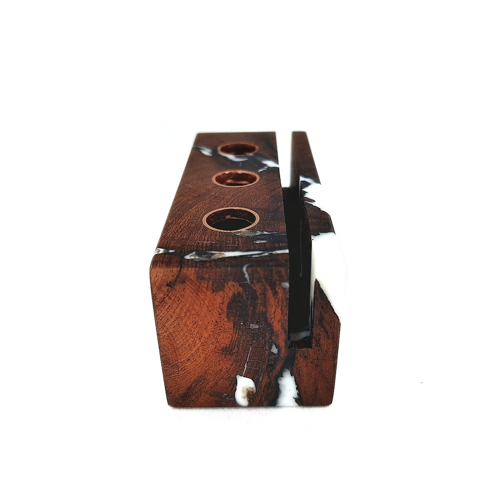 Thumbnail: White Epoxy Business Card Display with Copper Inlay side