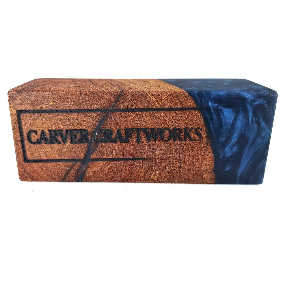 Thumbnail: Twilight Blue Business Card Display with Copper Inlay bottom