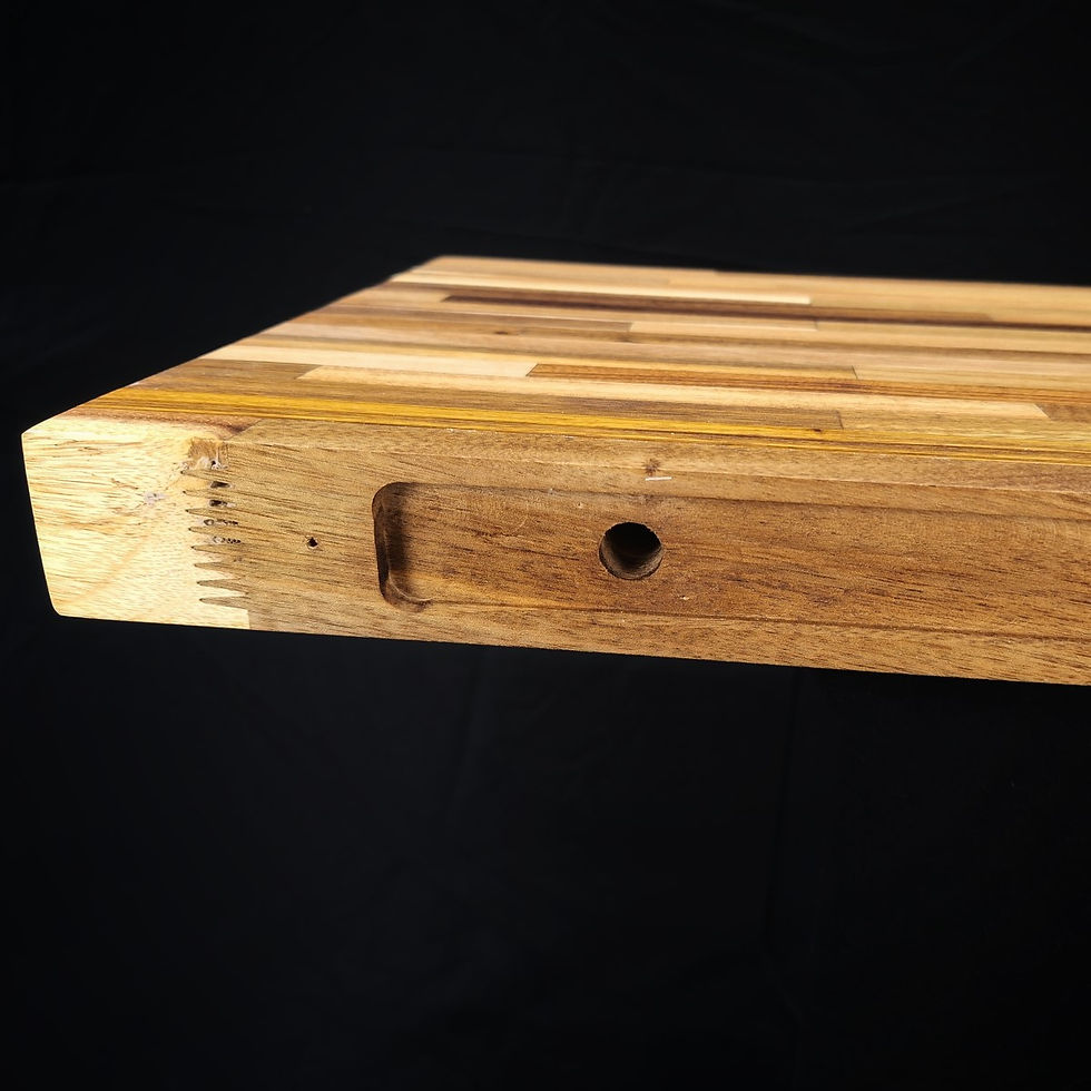 Thumbnail: Walnut and Dragonwood Floating Shelf back close up
