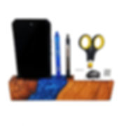 Mesquite and Ocean Blue Desk Organizer front