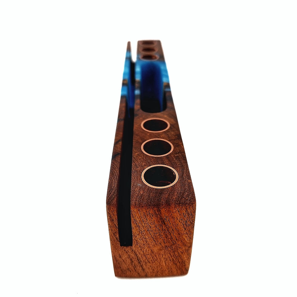 Thumbnail: Sky Blue Desk Organizer with Copper Inlay side