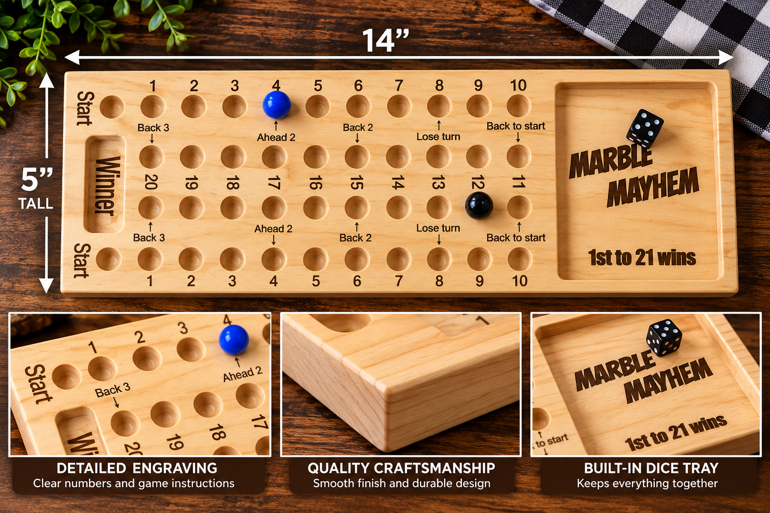 Marble Mischief wooden game