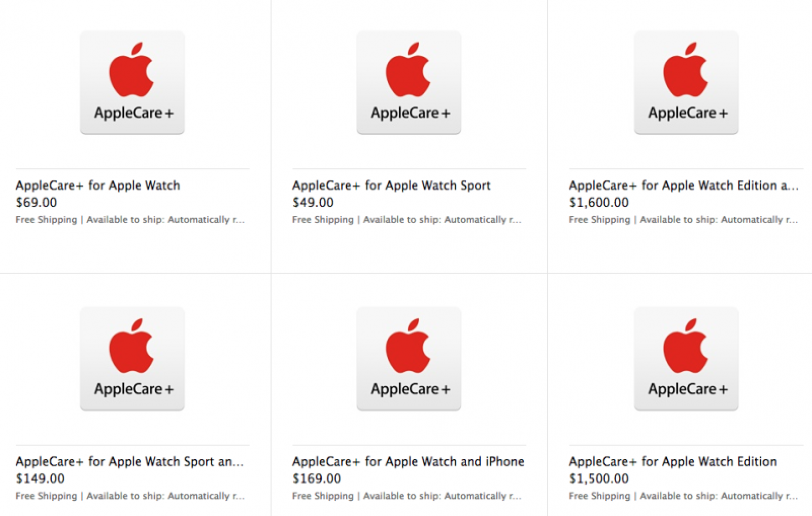 cost of applecare  for apple watch 3