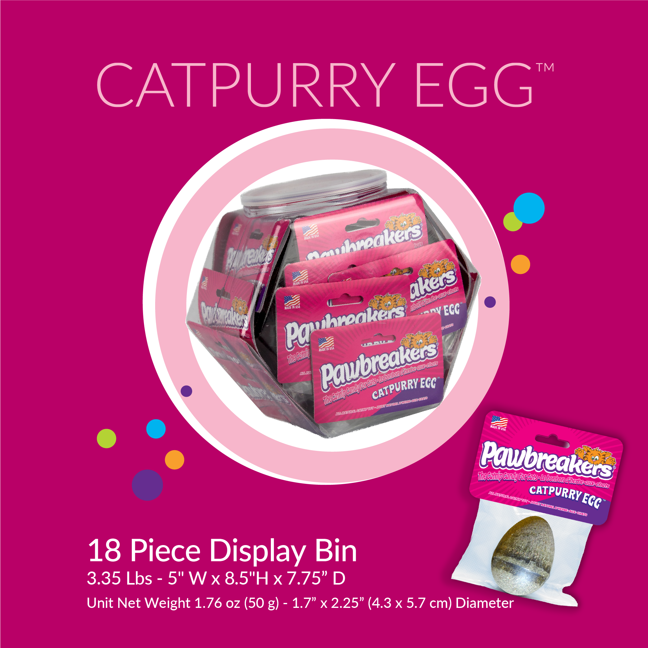 Wholesale Display Bin Catpurry Egg™ - 18 pc